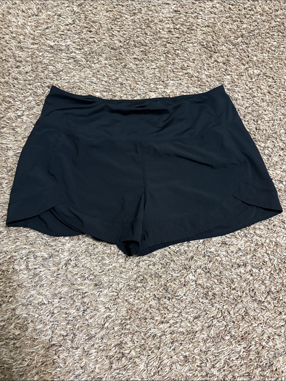 Women's Black Athletic Running Shorts with Built-In Liner